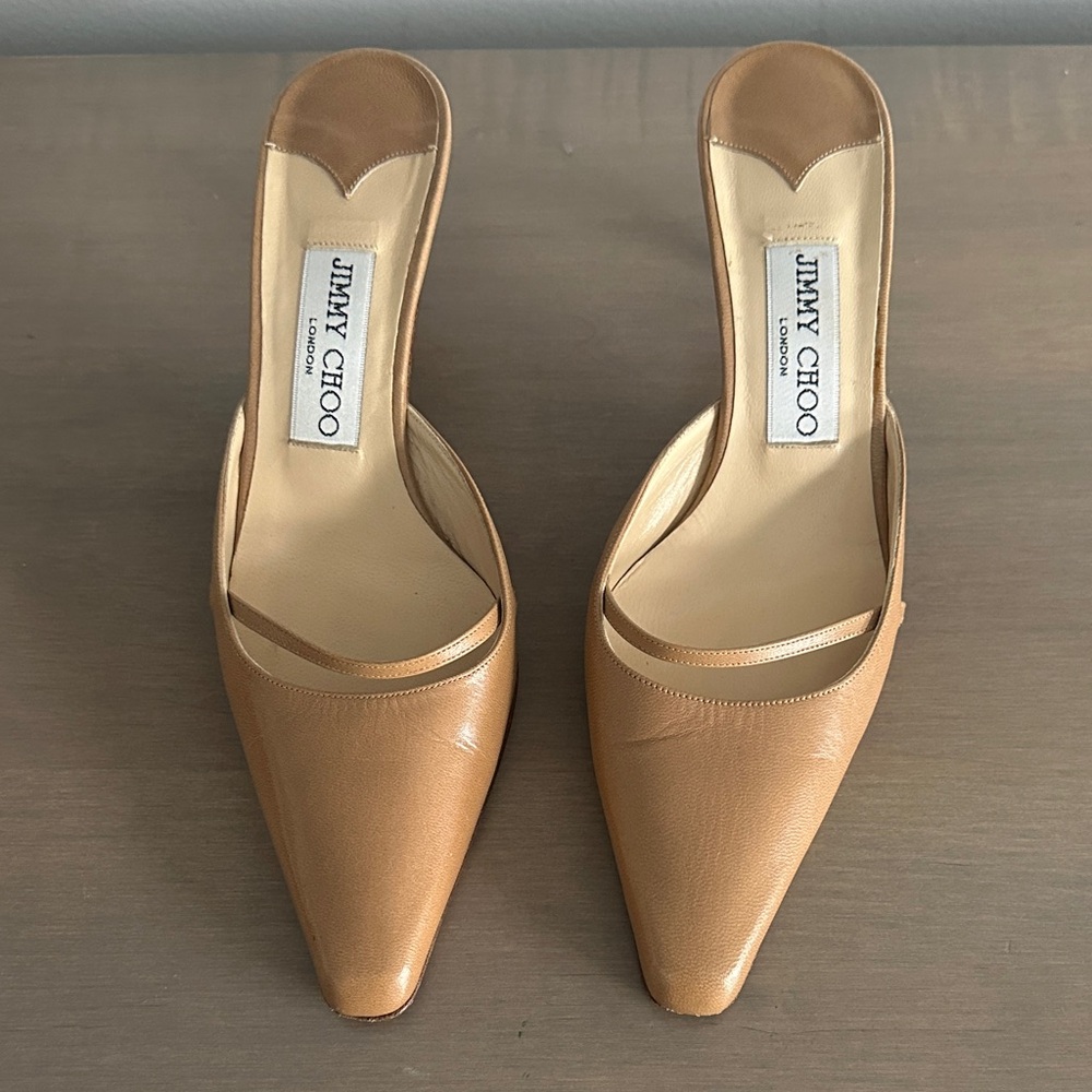 Jimmy Choo Camel Leather Mules
